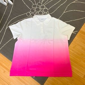 pink ombré Polo from lands end 1X